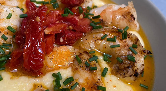 Spicy Garlic Shrimp & Grits